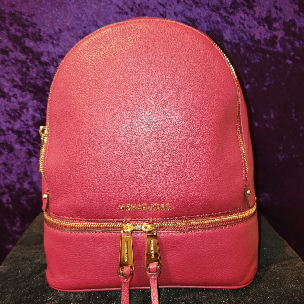 BNWT Genuine Michael Kors Rhea Zip Merlot Backpack.  MERLOT IN COLOR